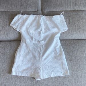Bar III White Eyelet Off-Shoulder Romper